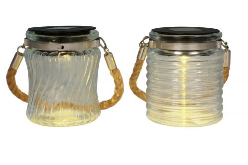 Floristik24 Solar lys solar glas hængelampe altan Ø7,5cm H9cm 4stk