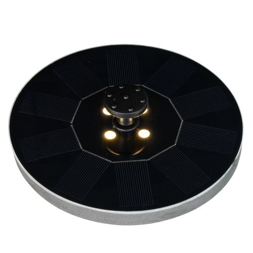 Artikel Solcellepumpe til havedamme, flydende dekorativ vandfunktion med LED, 16 cm