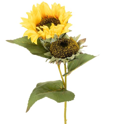 Artikel Kunstig solsikke med realistiske blade og blomster, 58 cm, 3 stk.