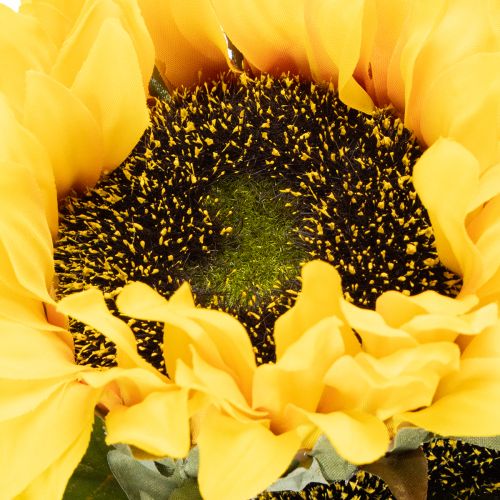 Kunstig solsikke med realistiske blade og blomster, 58 cm, 3 stk. | Floristik24.dk