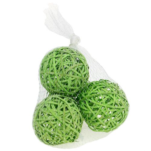 Floristik24 Spånkugle lysegrøn Ø8cm 4 stk