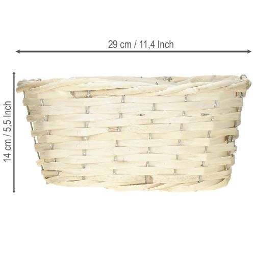 Artikel Chipskurv fletkurv hvidvasket naturfarvet 29×18×14 cm
