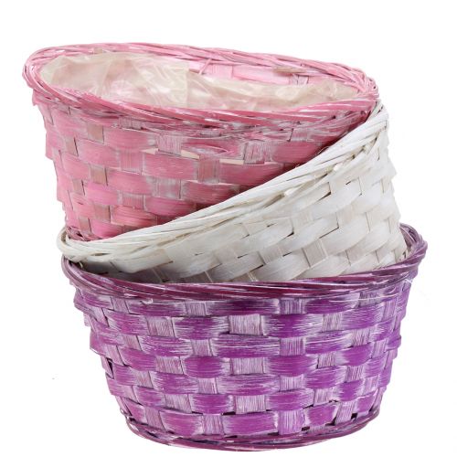 Floristik24 Chipskål rund lilla/hvid/lyserød Ø19cm 8 stk