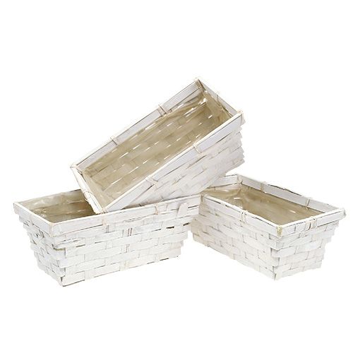 Floristik24 Chipkurvsæt firkantet hvidnet 20cm x 11cm 8 stk