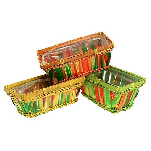 Artikel Chipkurvsæt firkantet flerfarvet 20cm x 11cm 12 stk