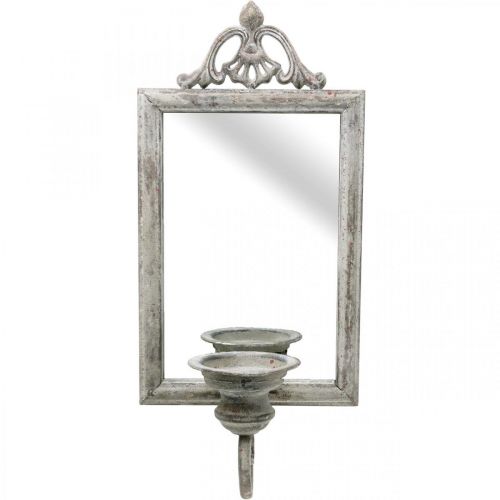 Spejl antik look med lysestage shabby chic H50cm