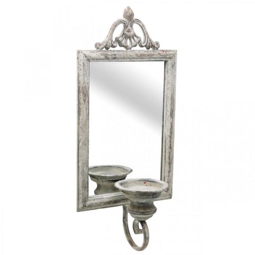 Artikel Spejl antik look med lysestage shabby chic H50cm