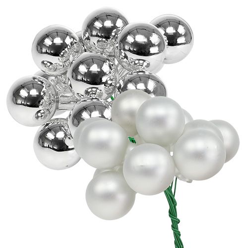 Floristik24 Spejlbær 25mm sølvblanding 140 stk