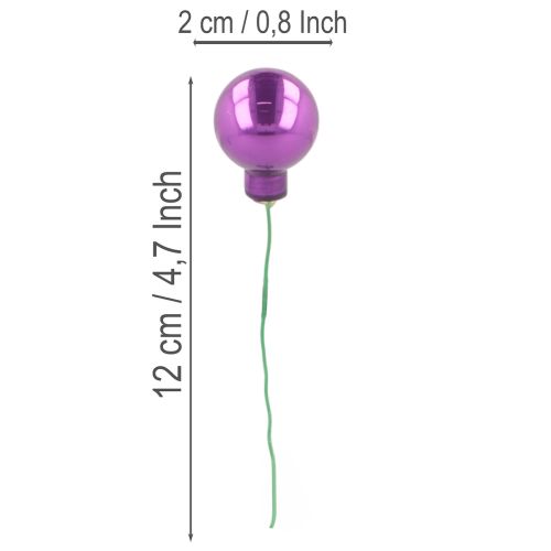 Mini julekugler på tråd, farverige spejlblanke bær, 25 mm, 140 stk. | Floristik24.dk