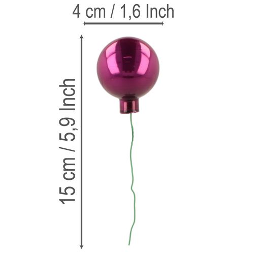 Mini julekugler på tråd, spejlblanke bær, farverige, 40 mm, 32 stk. | Floristik24.dk
