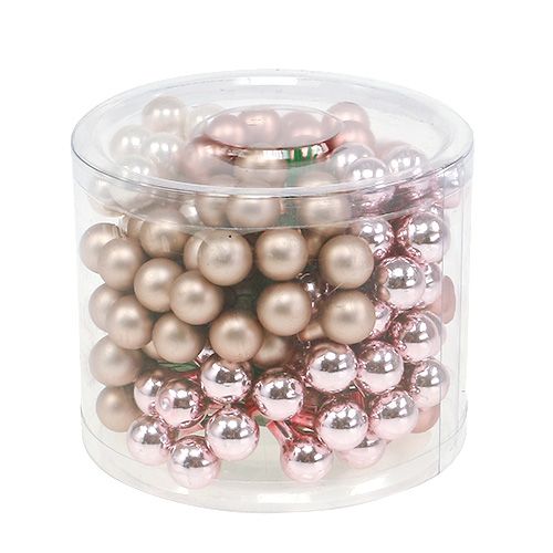 Floristik24 Spejlbær creme-pink blanding 15mm 140p