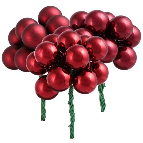Artikel Spejlbær tråd glaskugler Bordeaux mix Ø20mm 140 stk