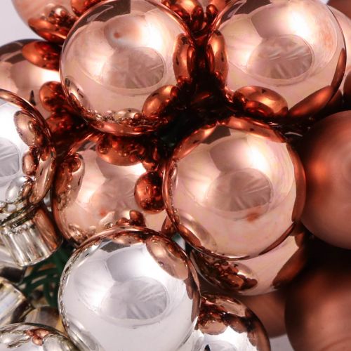 Artikel Spejlbær glas julesølv abrikos Ø20mm 140 stk