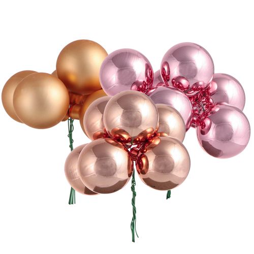 Floristik24 Spejlbær glaskugler tråd abrikos pink Ø40mm 32 stk