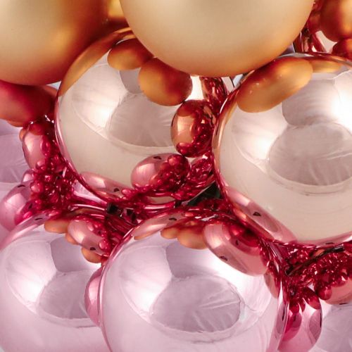 Artikel Spejlbær glaskugler tråd abrikos pink Ø40mm 32 stk