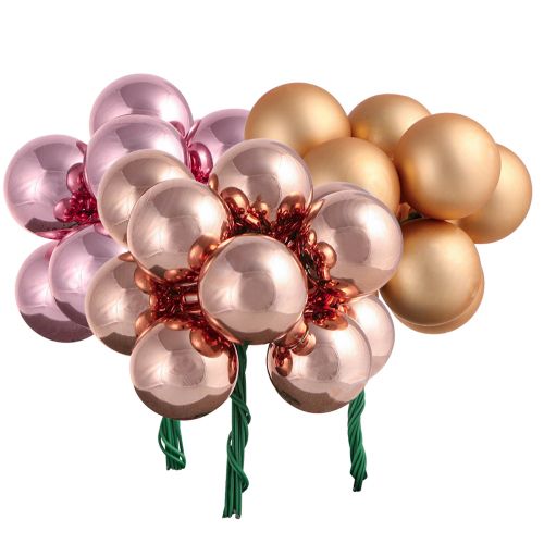 Spejlbær juleglas abrikos pink Ø25mm 140 stk