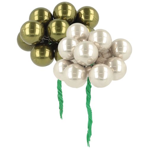 Spejlbær Julekugler Grøn Sølv Ø20mm 140 stk