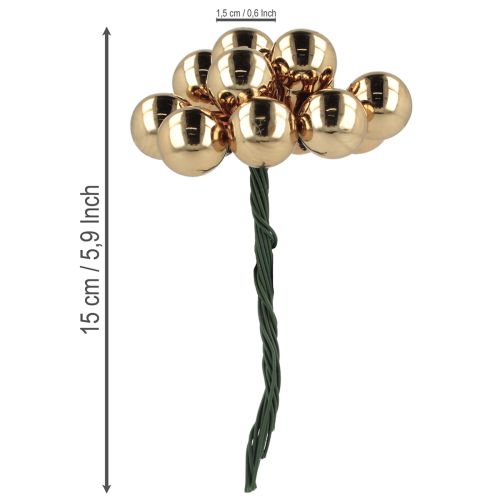 Artikel Spejlbær Ø1,5 cm brun-guld 140 stk.