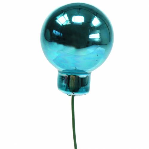 Floristik24 Julepynt spejl bær glas turkis Ø2cm 144p