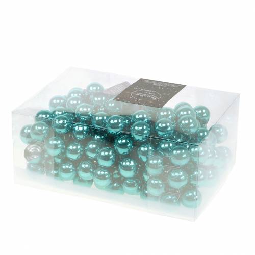 Floristik24 Julepynt spejl bær glas turkis Ø2cm 144p