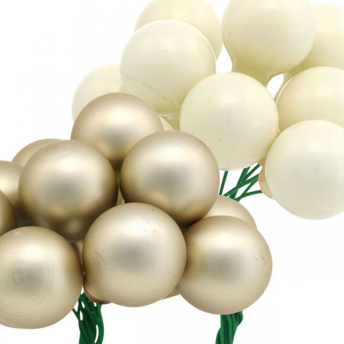 Artikel Mini julekuglecreme, beige spejlbær Ø20mm 140 stk
