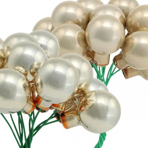 Artikel Mini julekuglecreme, beige spejlbær Ø20mm 140 stk