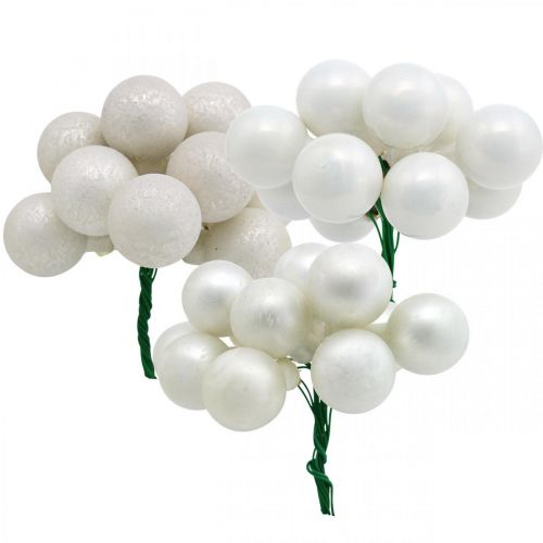 Floristik24 Mini julekugler hvidmarmorerede assorterede spejlbær Ø25mm 140 stk