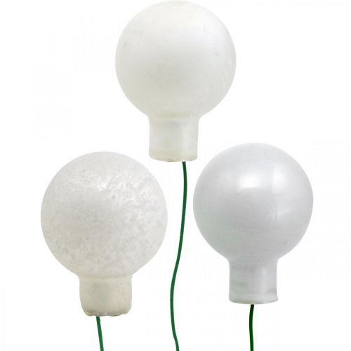 Floristik24 Mini julekugler hvidmarmorerede assorterede spejlbær Ø25mm 140 stk