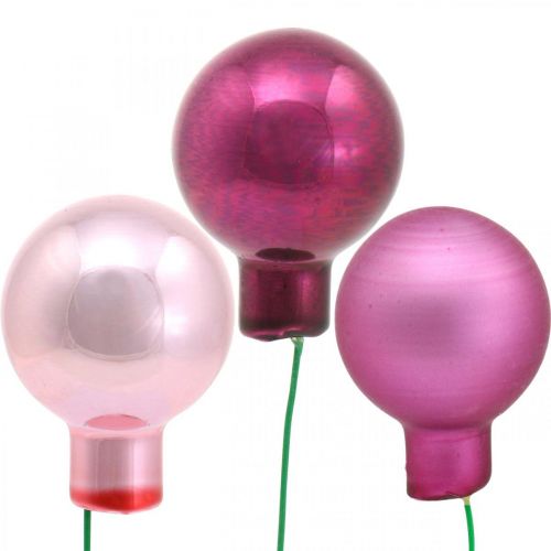 Floristik24 Mini julekugle Pink Glasspejl Bær Bær Ø20mm 140 stk