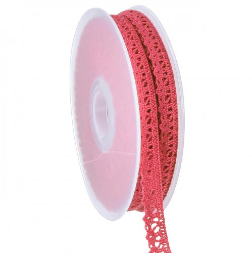 Blondebånd pink pyntebånd dekorative bånd blonder B12mm L20m