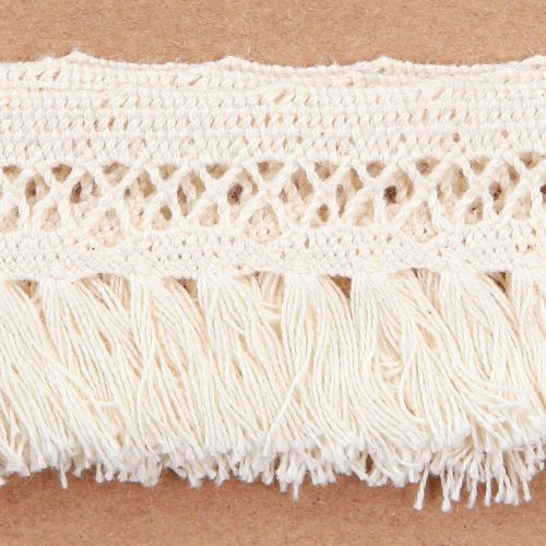 Artikel Blonde kant bomuld frynser bånd macrame 43mm 3m
