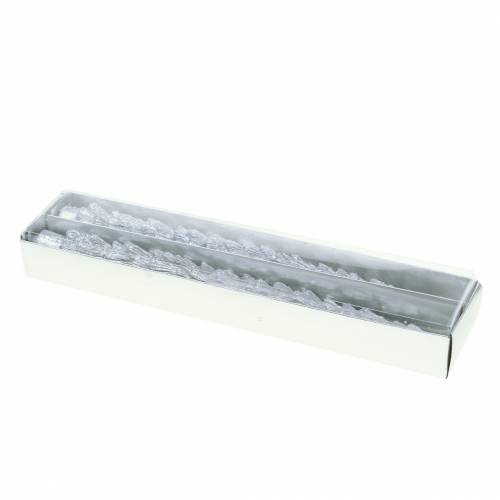 Floristik24 Koniske lys gran sølv 30mm × 260mm 2stk