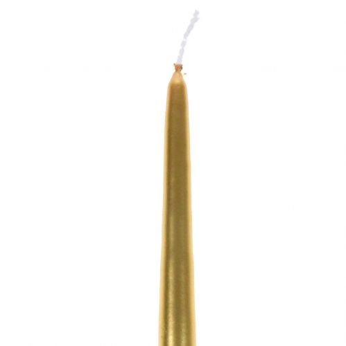 Floristik24 Koniske lys 400/25 guld 8 stk