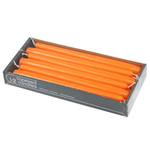 Floristik24 Taper stearinlys 250/23 Orange 12 stk