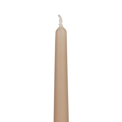 Floristik24 Tilspidsede lys Wenzel lys beige 250/23mm 12 stk