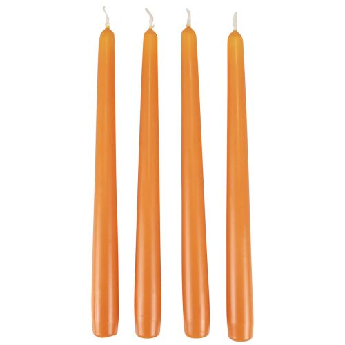 Artikel Tilspidsede stearinlys, pindelys, Wenzellys, orange, 250/23 mm, 12 stk.