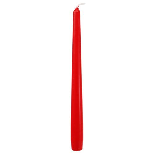 Artikel Tilspidsede stearinlys 250/23 rubin (12 stk.)