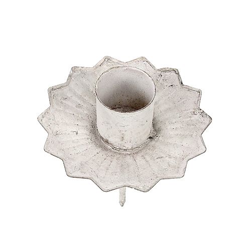 Floristik24 Tilspidset lysestage til stikning Ø7cm creme 4stk