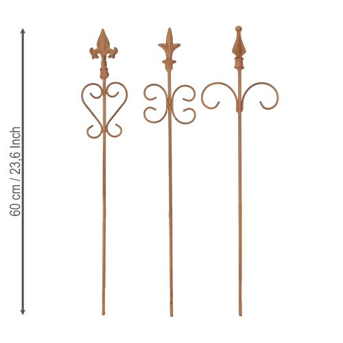 Floristik24 Vintage Havedekorationspind Edelrost Dekoration Assorted 58cm 3stk