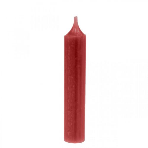 Artikel Stanglys røde farvede stearinlys rubinrøde 120mm/Ø21mm 6stk