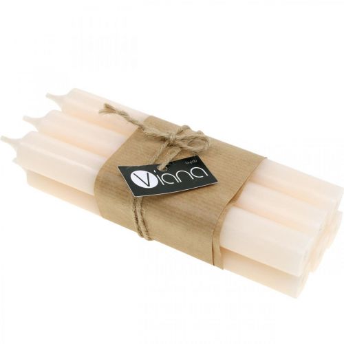 Artikel Taper lys hvid creme voks lys 180mm/Ø21mm 6stk