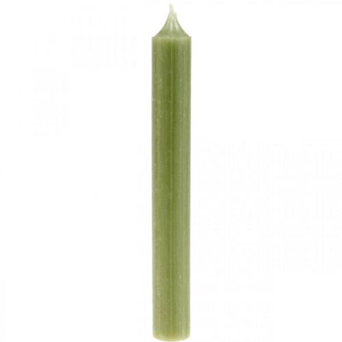 Floristik24 Pindelys grøn farvede vokslys 180mm/Ø21mm 6stk