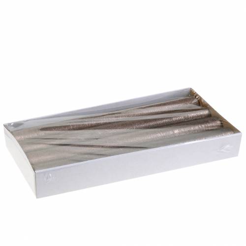 Artikel Koniske lys ensfarvet kobber metallic 34mm×240mm 4 stk