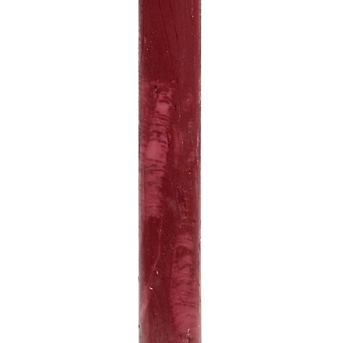Floristik24 Stearinlys 21mm x 300mm mørkerød gennemfarvet 12stk