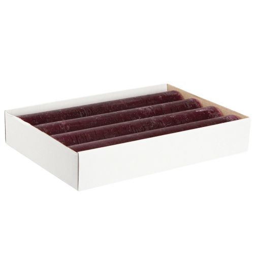 Artikel Koniske stearinlys ensfarvede stearinlys bordeaux 50x300mm 4 stk