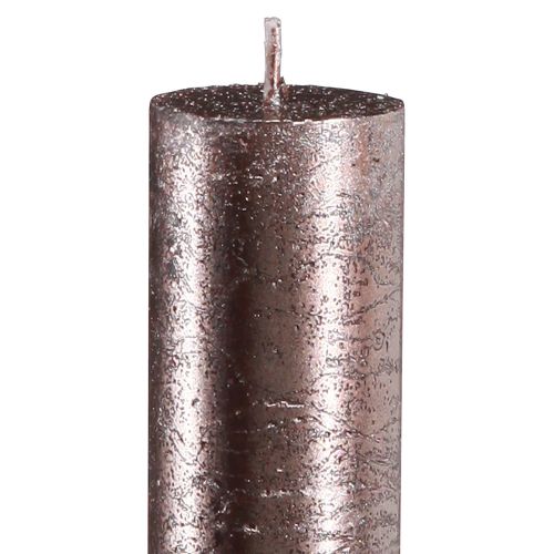 Floristik24 Koniske lys ensfarvede kobberlakerede 34x300mm 4 stk