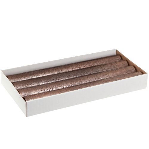 Floristik24 Koniske lys ensfarvede kobberlakerede 34x300mm 4 stk