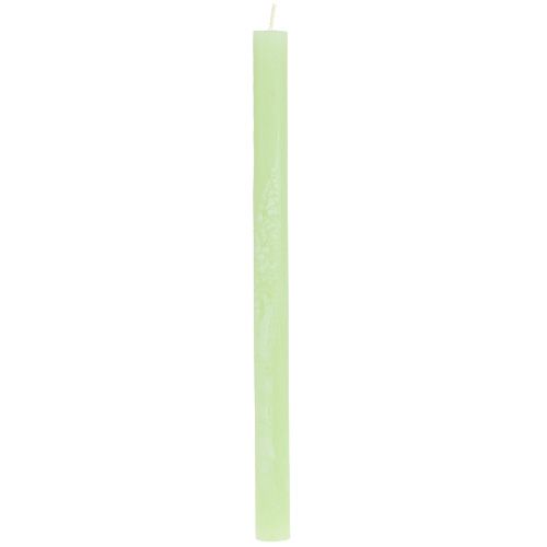 Floristik24 Koniske stearinlys ensfarvede limegrønne​​​​​​​​ 21×240 mm 12 stk.