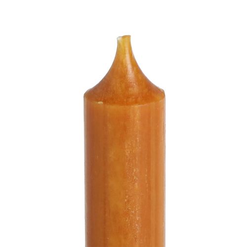 Artikel Taper stearinlys kort vokslys i karamel 21x110mm 6 stk