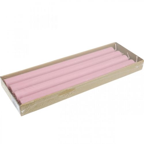 Artikel Rustikke stearinlys pindelys farvet pink 350/28mm 4 stk